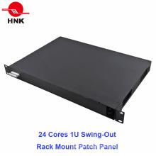 24 Cores 1u-19" Swing-out Rack Mount Fiber Optic Patch Panel